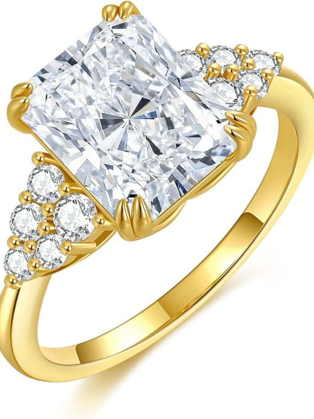 Stunning 4CT Radiant Cut Moissanite Engagement Ring for Women - Elegant
